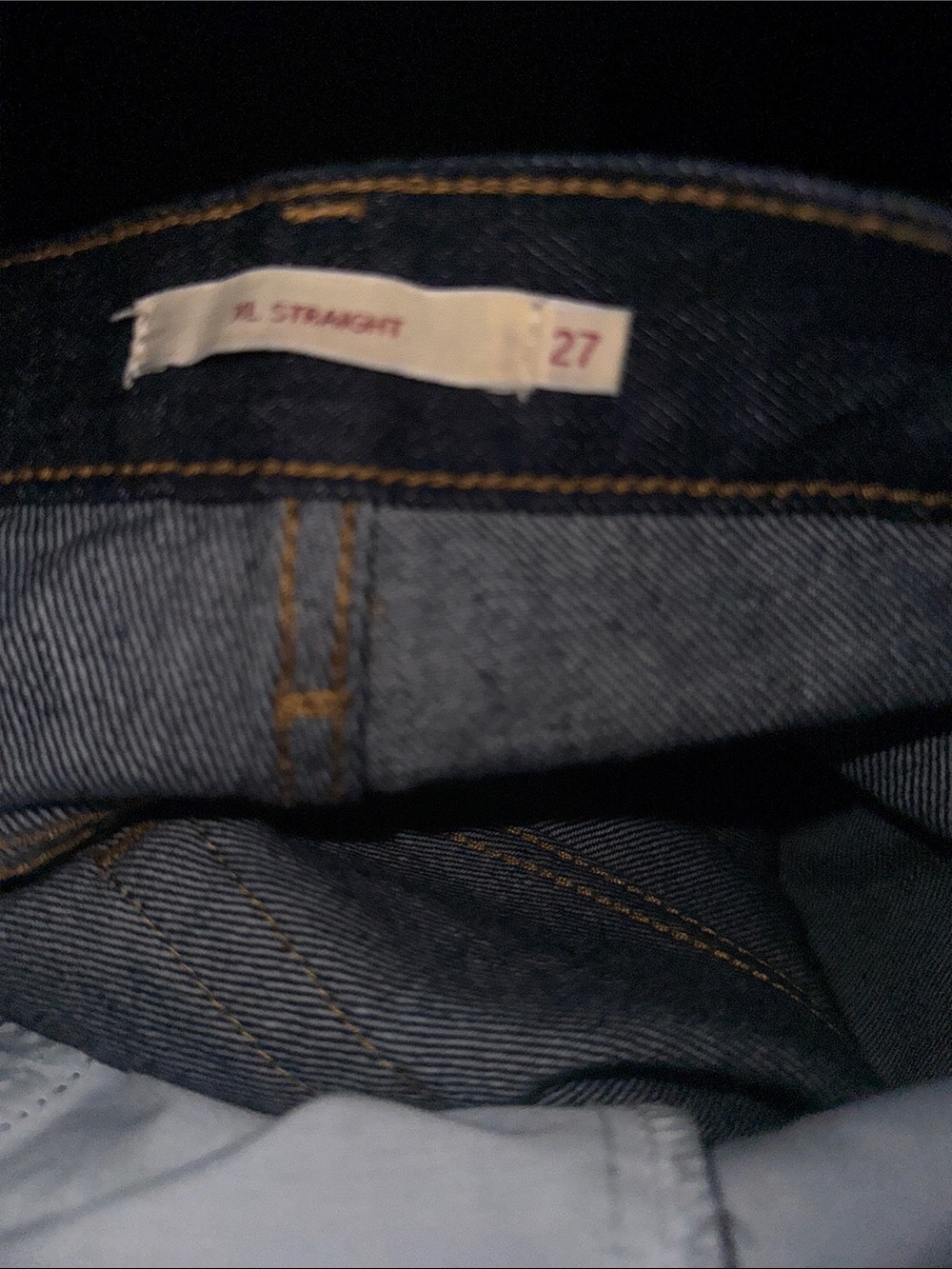 Levi's Women's Dark Blue XL straight -Leg Tie-Waist Jeans size 27 - Picture 6 of 6